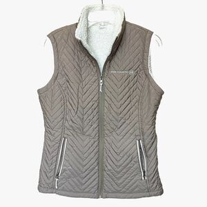 Vest Women’s Small Tan Quilted Fleece Lined Outdoors Transitional